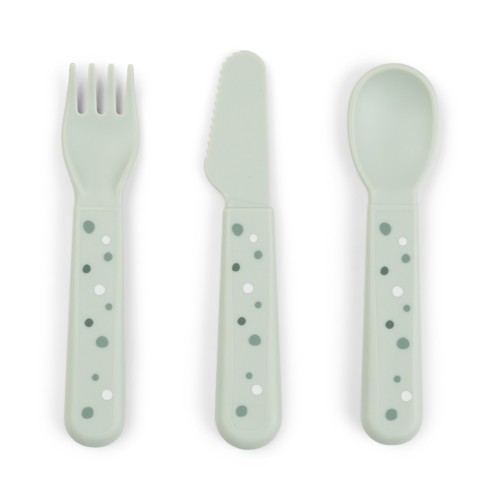 Done by Deer - Foodie cutlery set Happy dots - Green - 12 x 2 x 1 cm