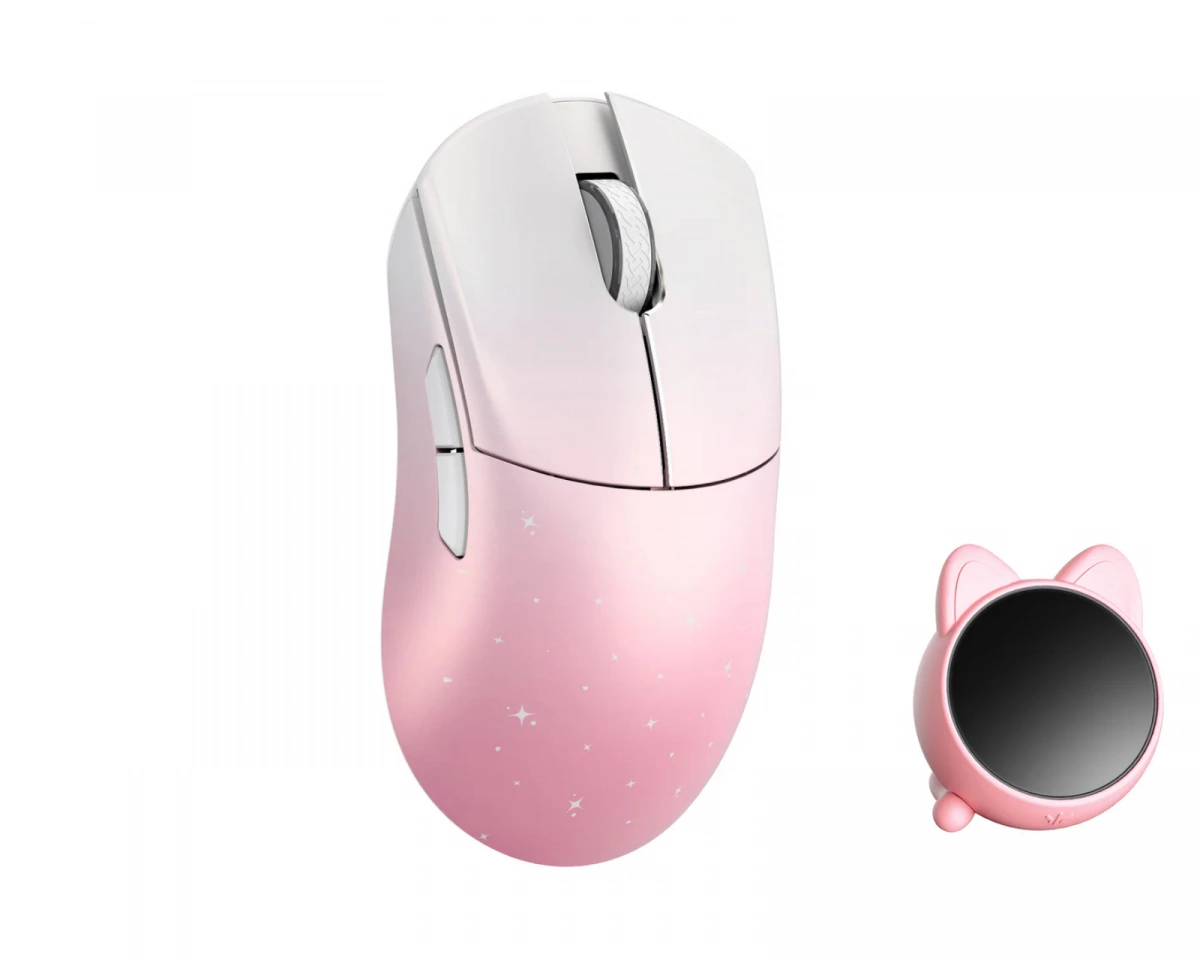 WLMouse Huan Stainless Magnesium Alloy Trådlös Gamingmus - Vit/Rosa