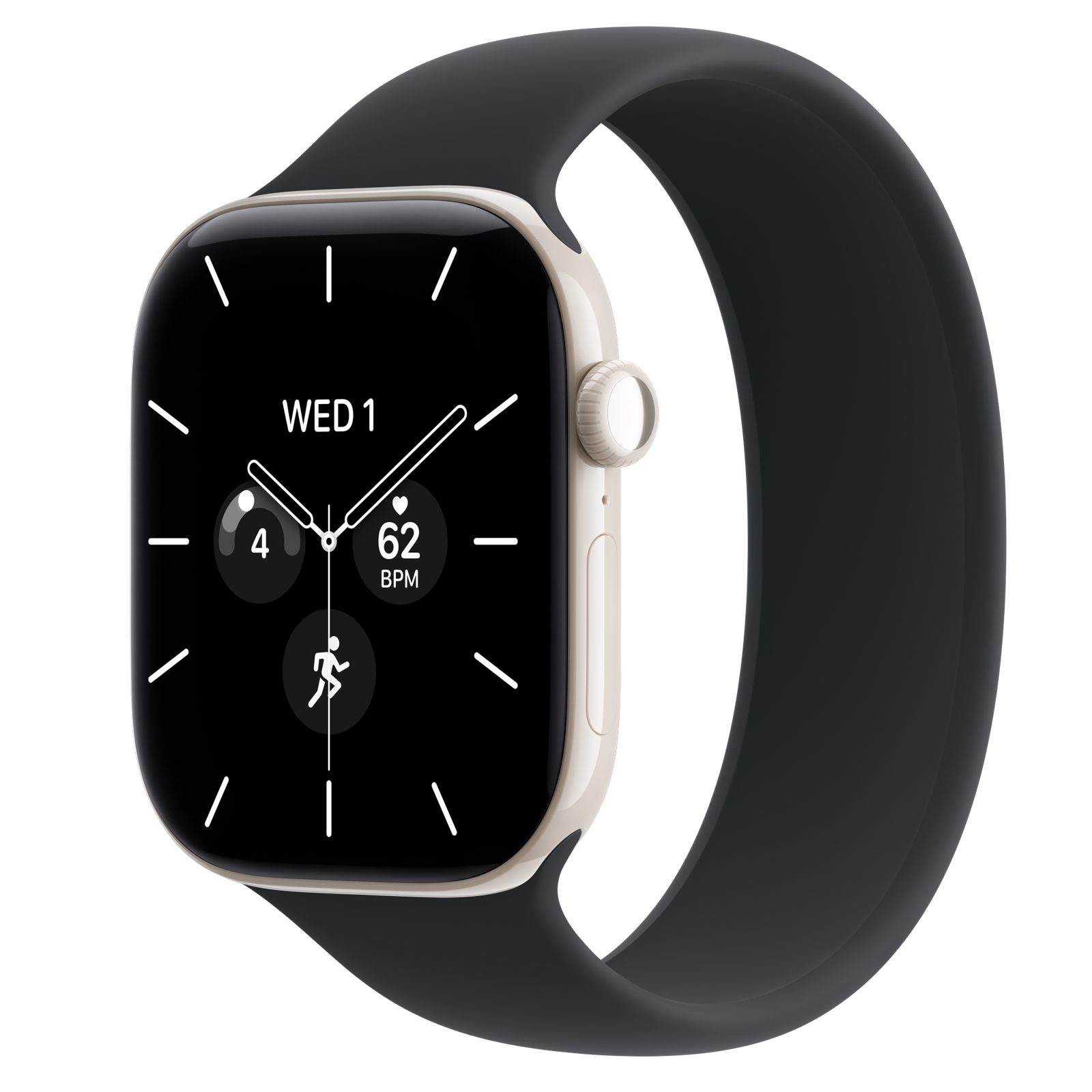 Apple Watch Series 12 (GPS + Cellular) • Keramikboett pärlvit, 46 mm • Sololoop svart