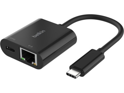 Belkin Adapter USB-C till USB-C/Ethernet Svart 100W