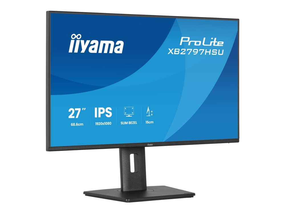 iiyama ProLite XB2797HSU-B1 - LED-skärm - 27 - 1920 x 1080 Full HD (1080p) @ 120 Hz - IPS - 350 cd/m² - 1500:1 - 4 ms - HDMI, DisplayPort - högtalare - svart, matt