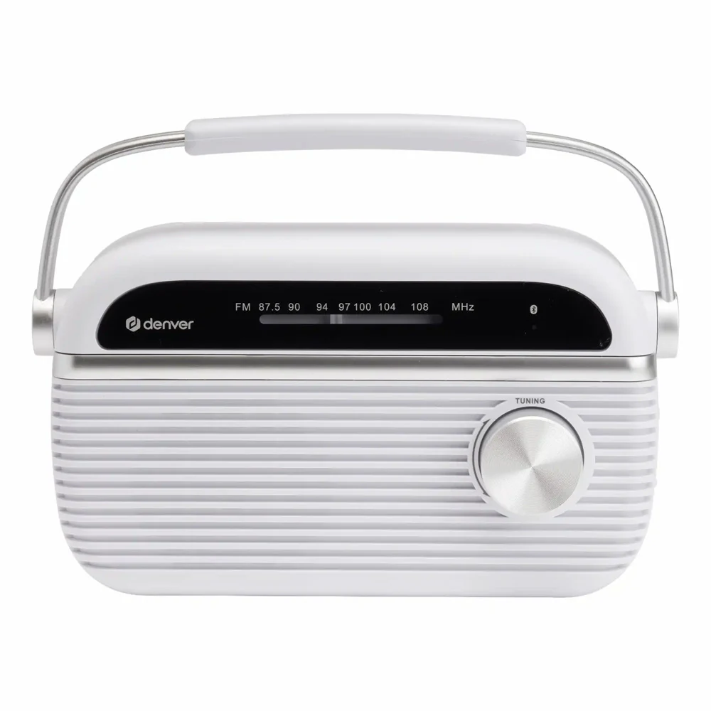 DENVER TRB-67W - FM analogue radio with Bluetooth function - white