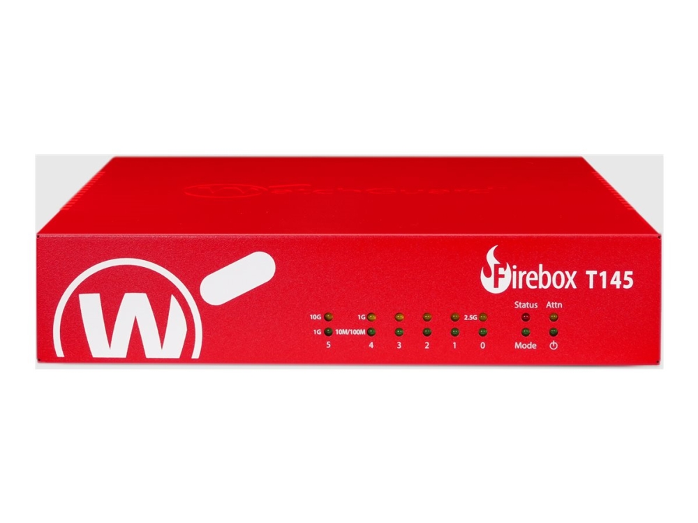 WatchGuard Firebox T145 - Säkerhetsfunktion - 6 portar - 1GbE, 2.5GbE