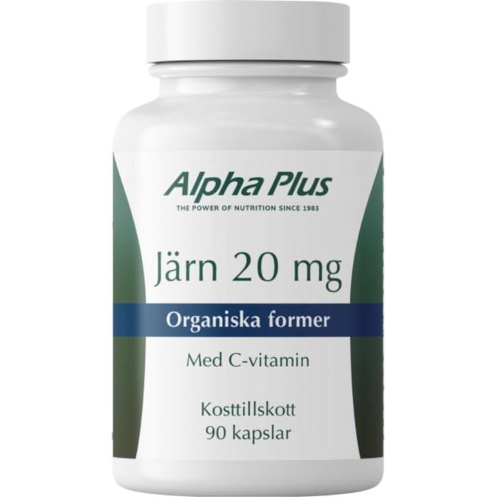 Alpha Plus Järn 20mg 90 kapslar