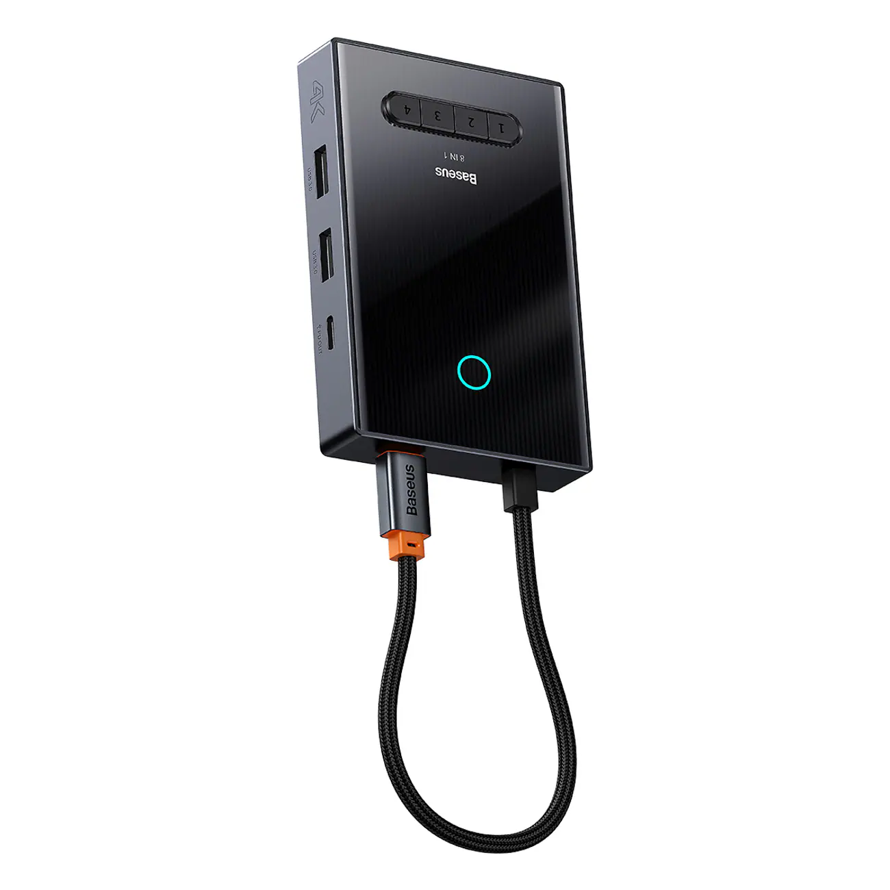 Baseus PioneerJoy 8-in-1 USB-C Hub: HDMI 4K@60Hz, HDMI 4K@30Hz, DP 8K@30Hz, VGA, 4 USB Ports - Gray, bild 3