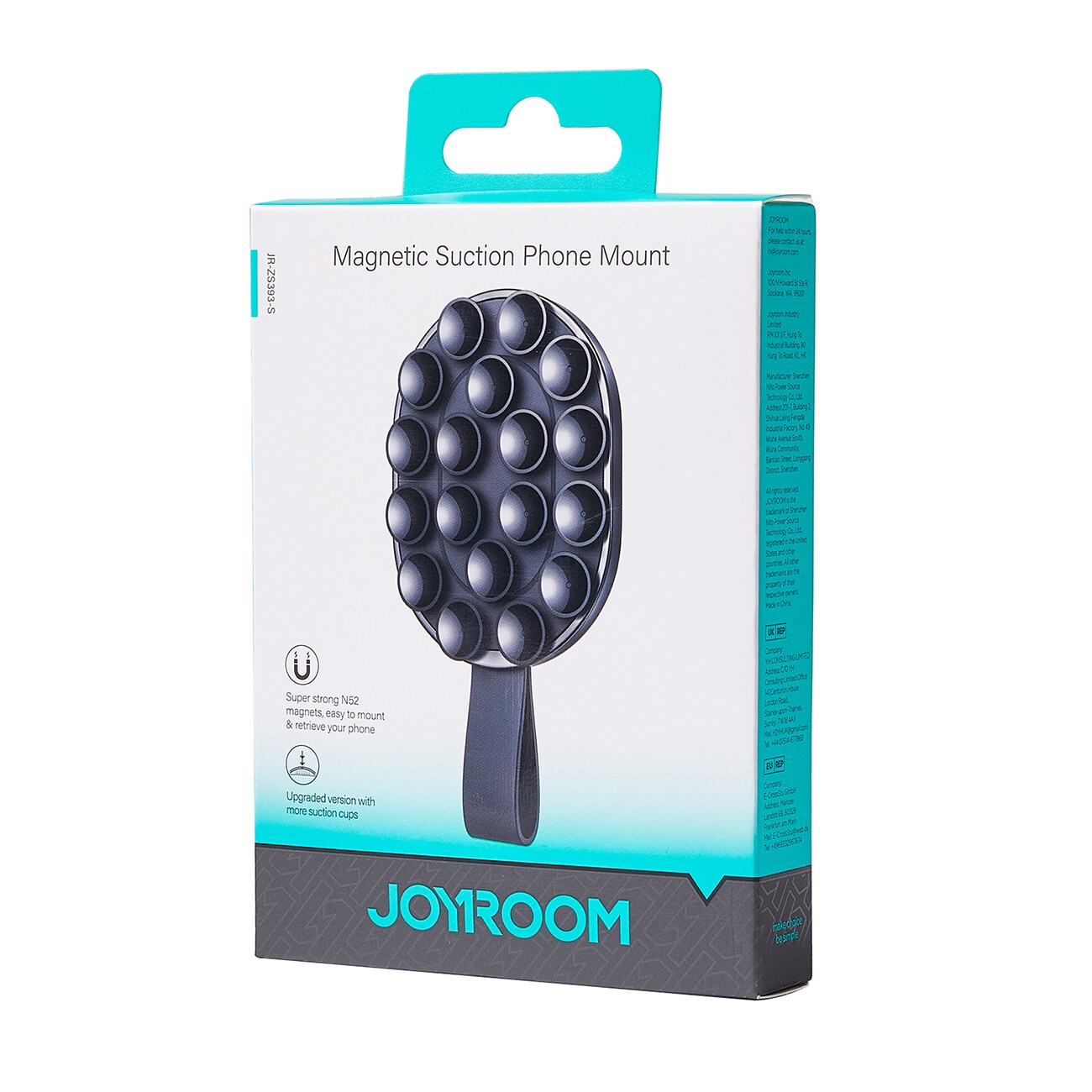 Joyroom JR-ZS393-S magnetisk hållare med sugkoppar för 4,7-7" telefon - svart, bild 3