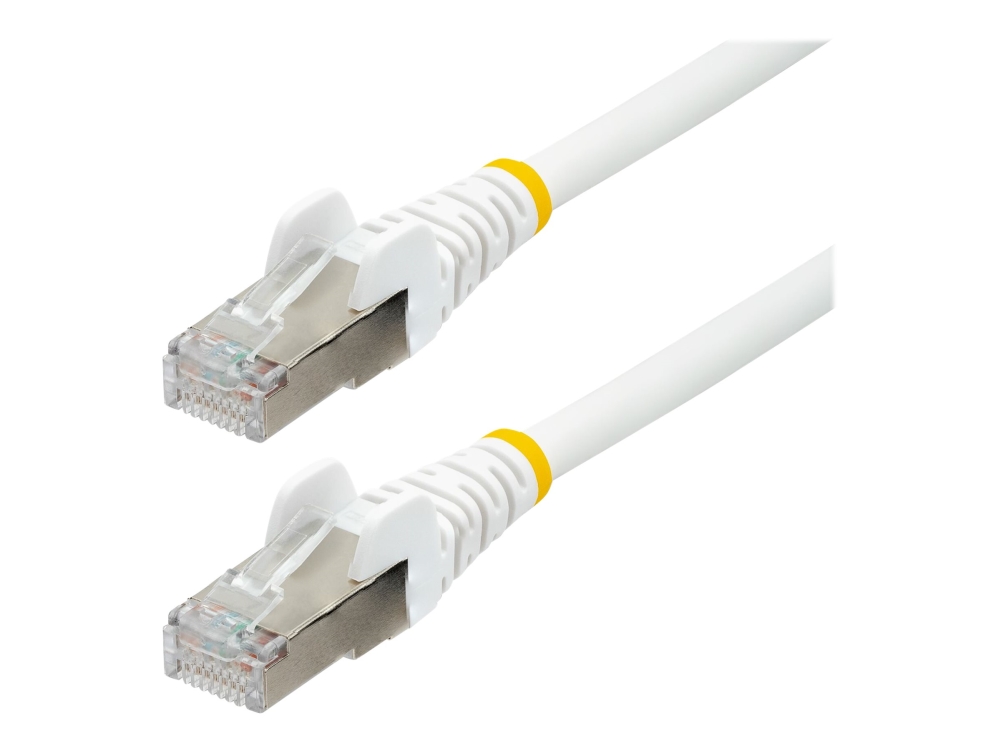 StarTech.com 2m CAT6a Ethernet Cable - White - Low Smoke Zero Halogen (LSZH) - 10GbE 500MHz 100W PoE++ Snagless RJ-45 w/Strain Reliefs S/FTP Network Patch Cord - Patch-kabel - RJ-45 (hane) till RJ-45 (hane) - 2 m - S/FTP - CAT 6a - IEEE 802.3bt - halogenfri, formpressad, hakfri, tvinnad - vit