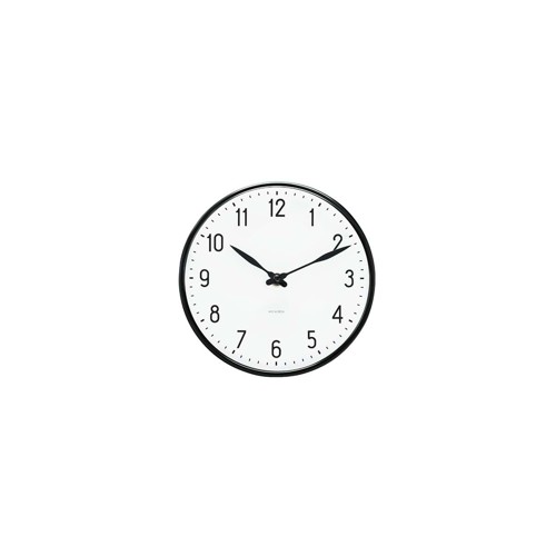 Arne Jacobsen – Station Väggklocka – 16 cm – Svart