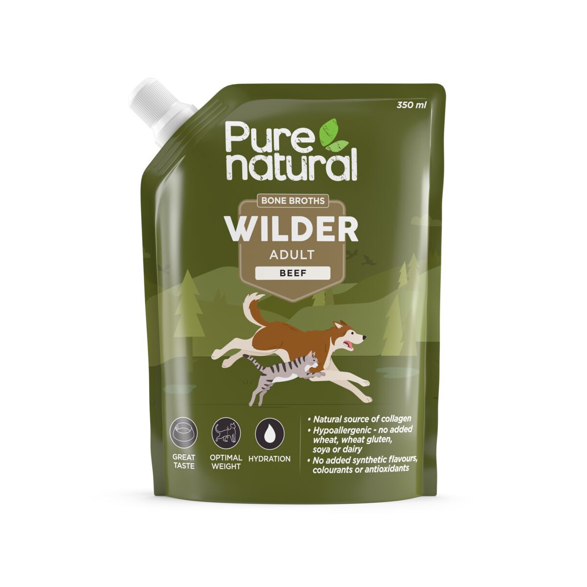 Purenatural Wilder Bone Broth Beef Buljong till Hund och Katt 350 ml
