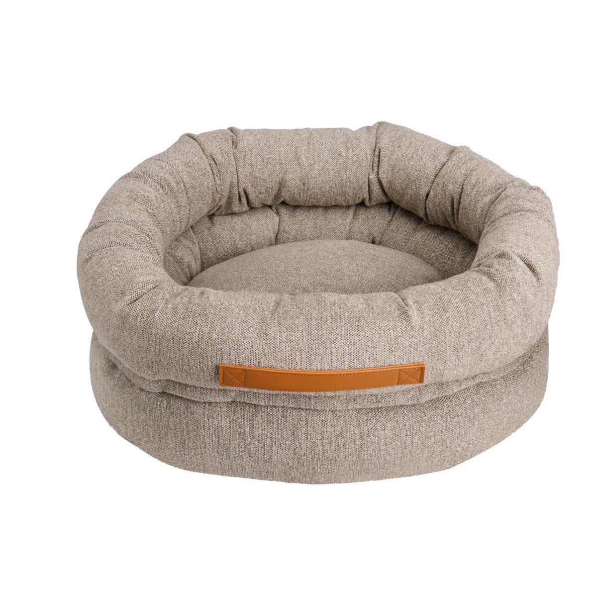 Basic WellB Ortopedisk Donut Bädd till Hund & Katt Grå/Grön 55 cm