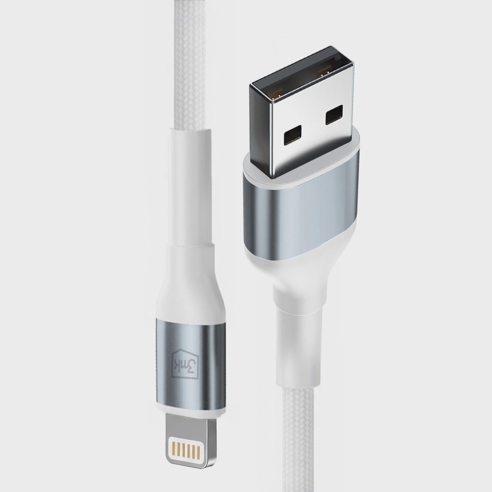 3mk 3mk Kabel 3mk Hyper Cable N-SERIES USB-A / Lightning 2m 5V/2,4A 12W / vit, bild 3