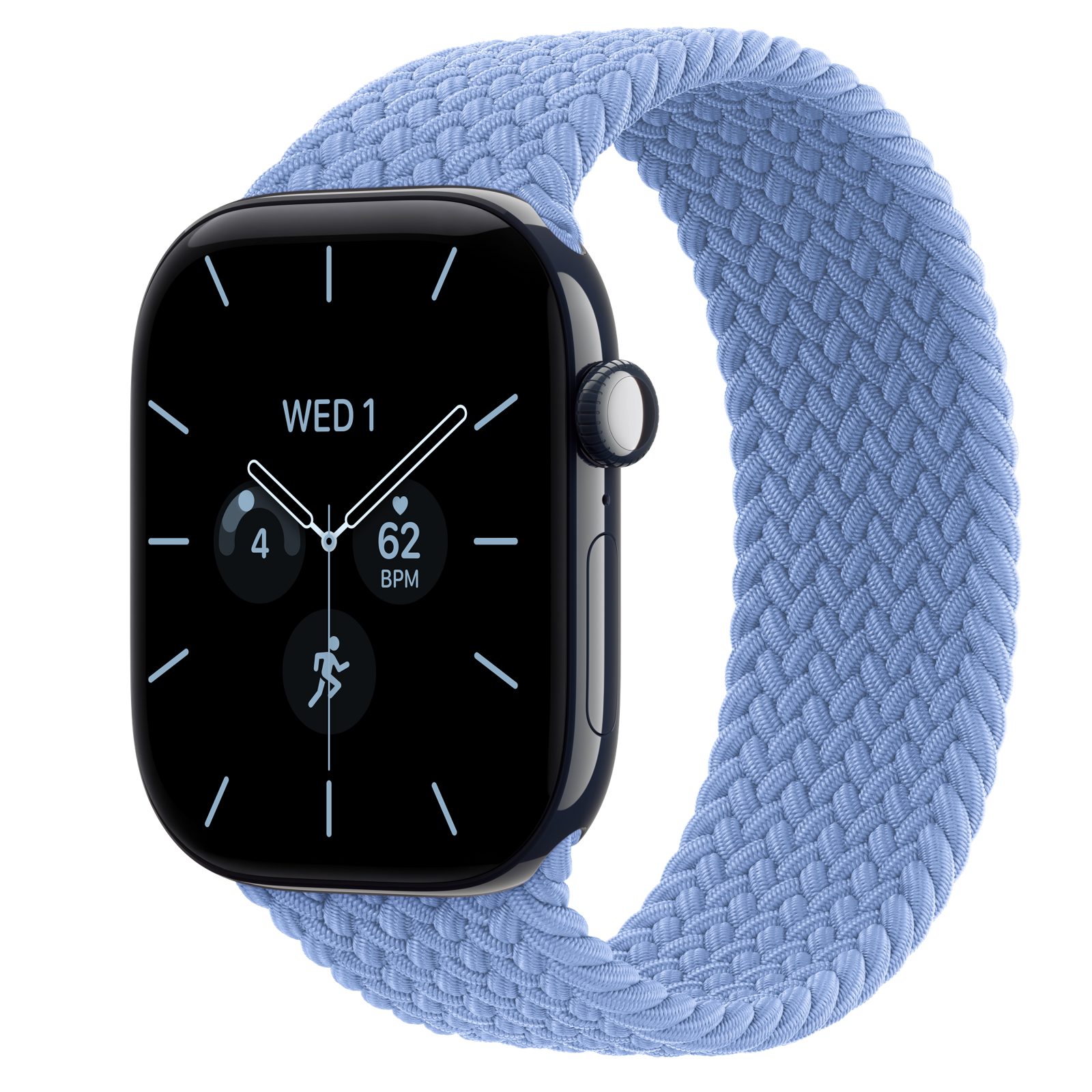 Apple Watch Series 12 (GPS + Cellular) • Keramikboett nattblå, 46 mm • Flätad sololoop ängsblå