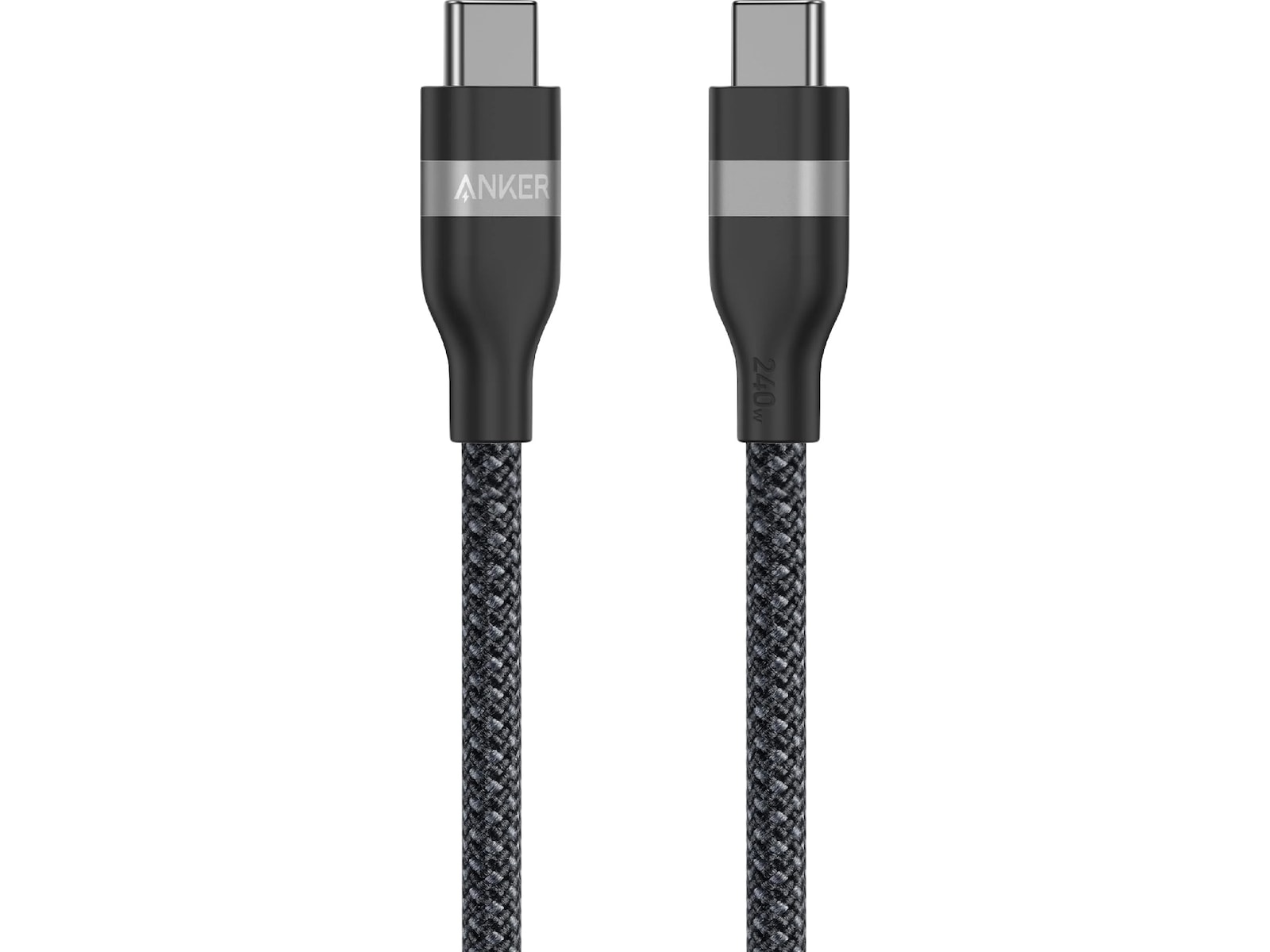 Anker 240 W USB-C-flätad kabel, 1,8 m (svart)