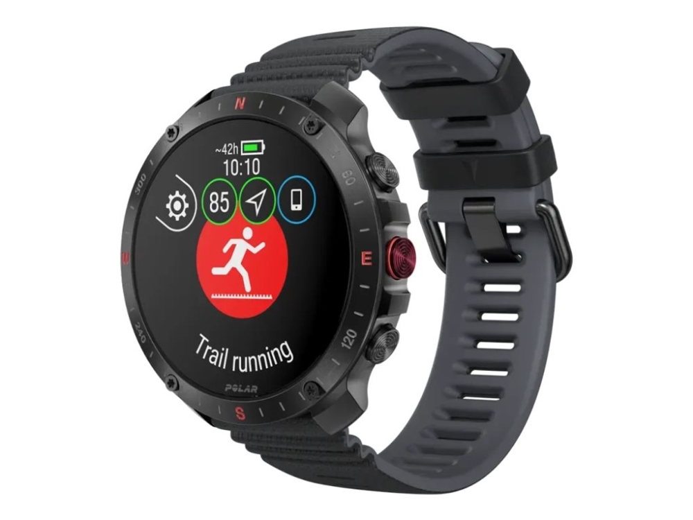 Polar Grit X2 Pro Premium sportklocka för utomhusbruk, svart/svart S-L