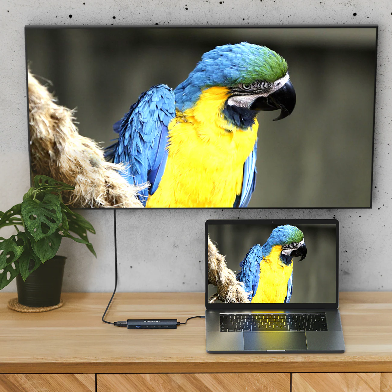 USB-C 6 i 1-hubb Wozinsky WHBC10Y4S Multifunktionell, aluminium, med 25 cm kabel - Grå, bild 3