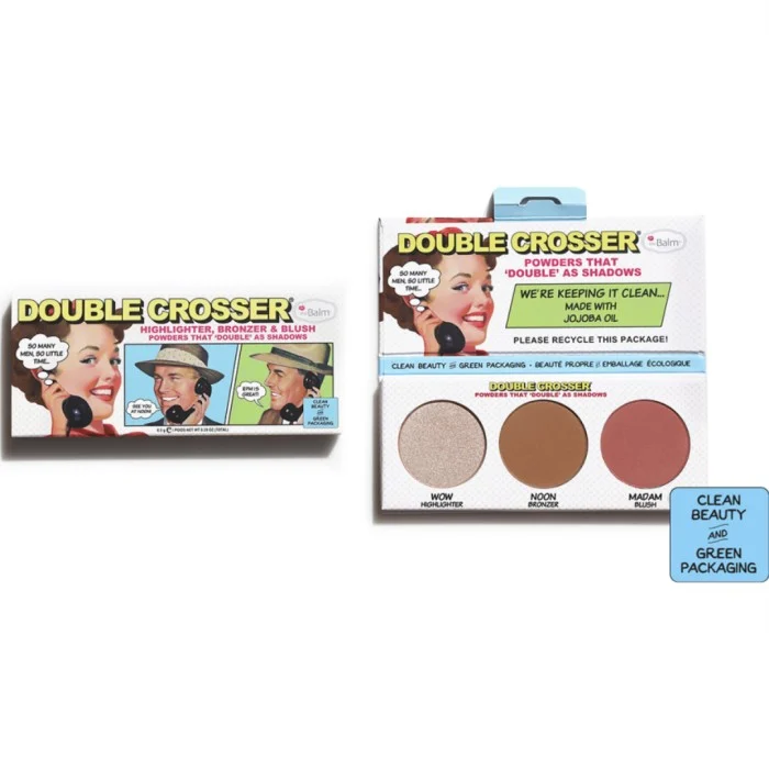 the Balm Double Crosser Highlighter + Bronzer + Blush Palette
