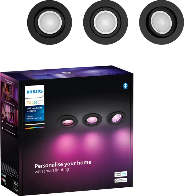 Philips Hue Centura infälld rund spotlight 3x4,2W GU10 (svart)