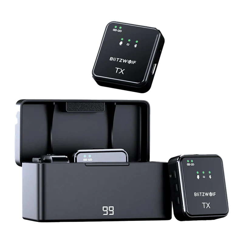 BlitzWolf Wireless Microphone BW-SX63 1000mAh (black)