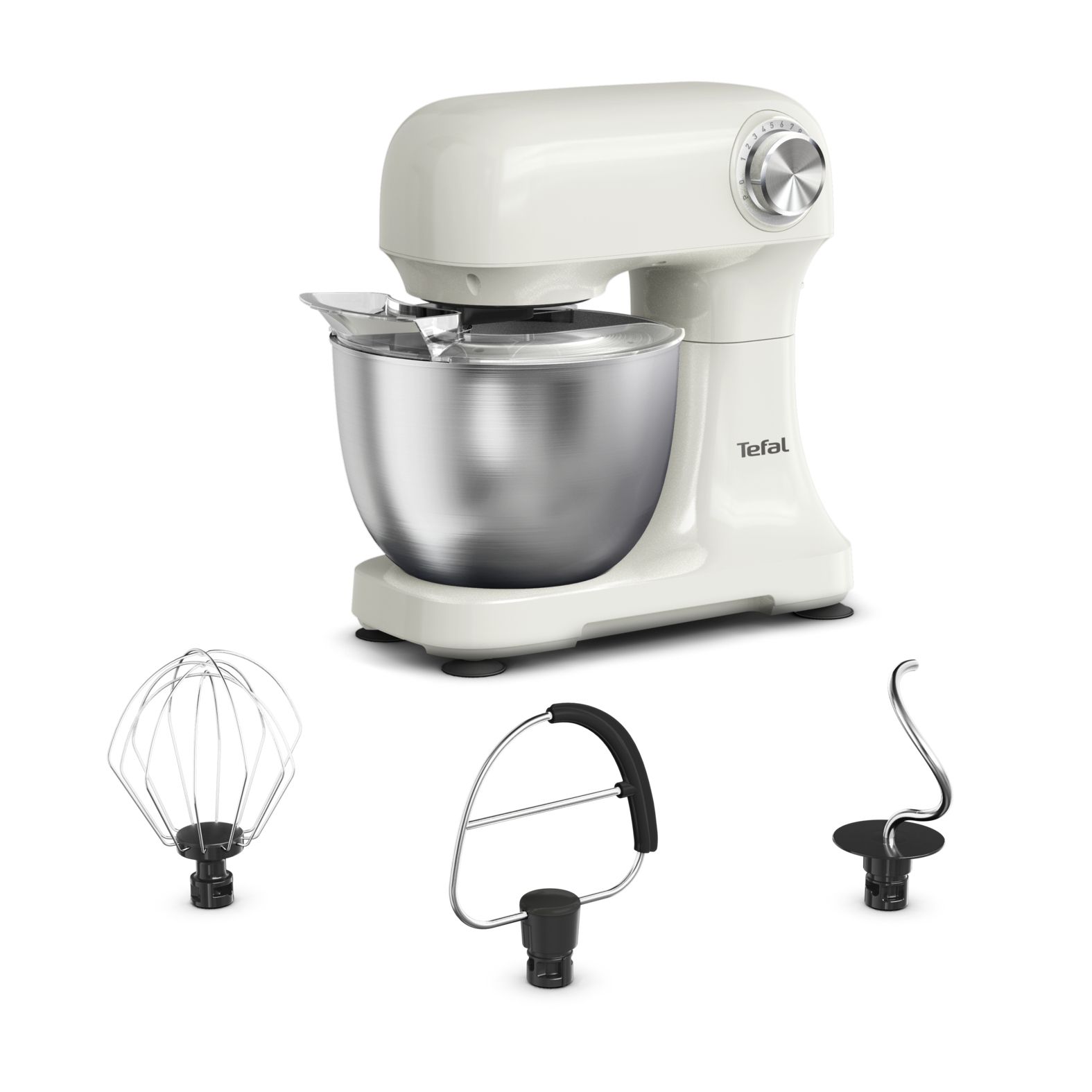 Tefal Bake Easy QB140AF0, 3,5 l, Vit, Rotations-, Vispning, Mixning, 4 ägg, Rostfritt stål