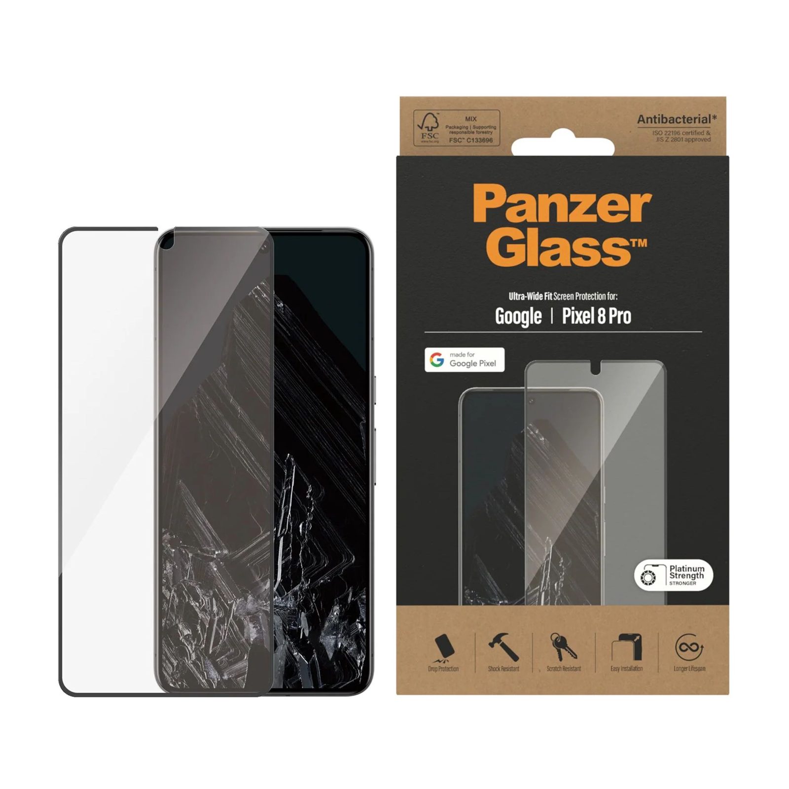 PanzerGlass™ | Skärmskydd - Ultra-Wide Fit | Google Pixel 8 Pro