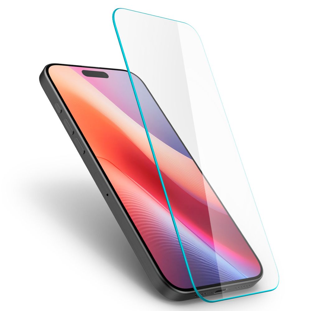 Spigen Glas.tR Slimmat härdat glas för iPhone 15/16, bild 4