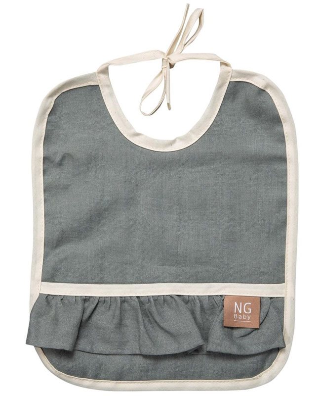 NG Baby haklapp med volang MOOD, petrol green