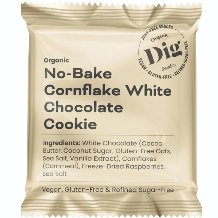 Dig Organic No-Bake Cornflake White Chocolate Cookie 35 g