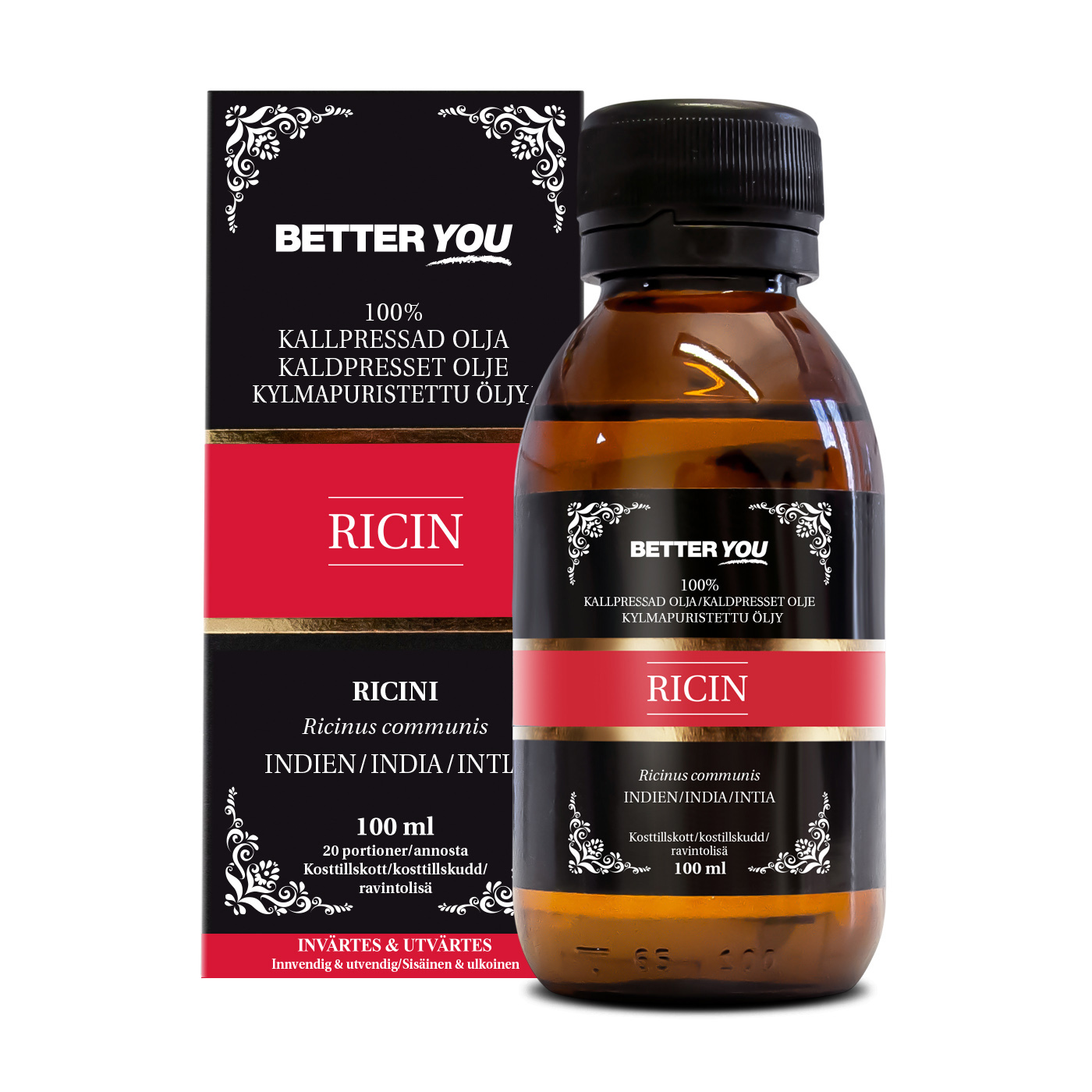 Better You EKO Kallpressad Ricinolja 100 ml