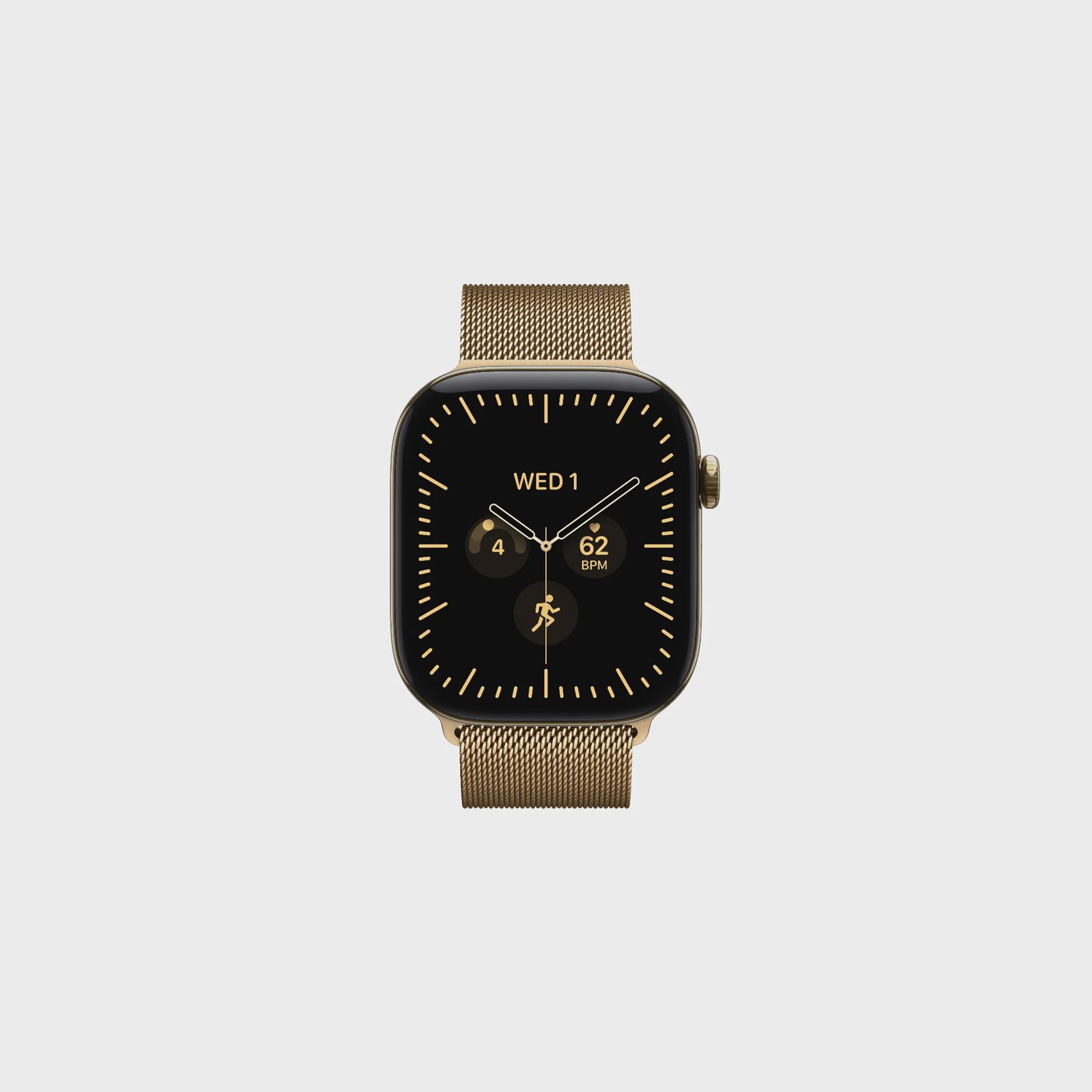 Apple Watch Series 12 GPS + Cellular 46 mm skinande guld titan, skinande guld Milanesisk loop - S/M, bild 2