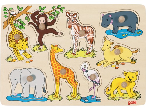 GOKI - African baby animals, Lift out puzzle - (57829), bild 2