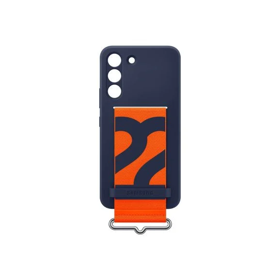Samsung Galaxy S22 Silicone Cover Strap skal, Navy Blue