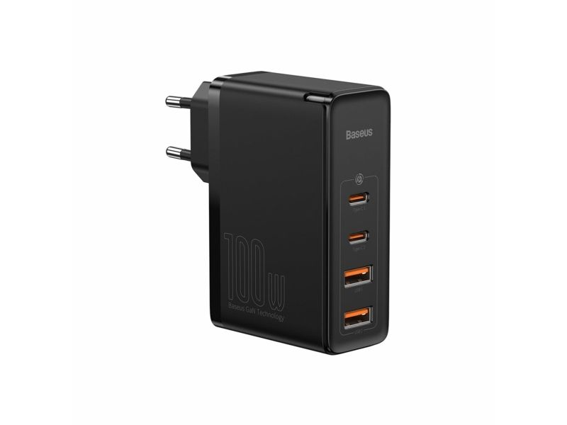Baseus GaN2 Pro CCGAN2P-L01 väggladdare 100 W, 2 USB-C + 2 USB, svart, EU