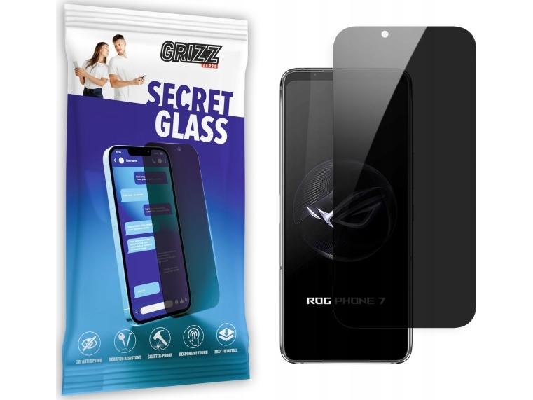 GrizzGlass SecretGlass integritetsskärmsglas för Asus ROG Phone 7 Ultimate