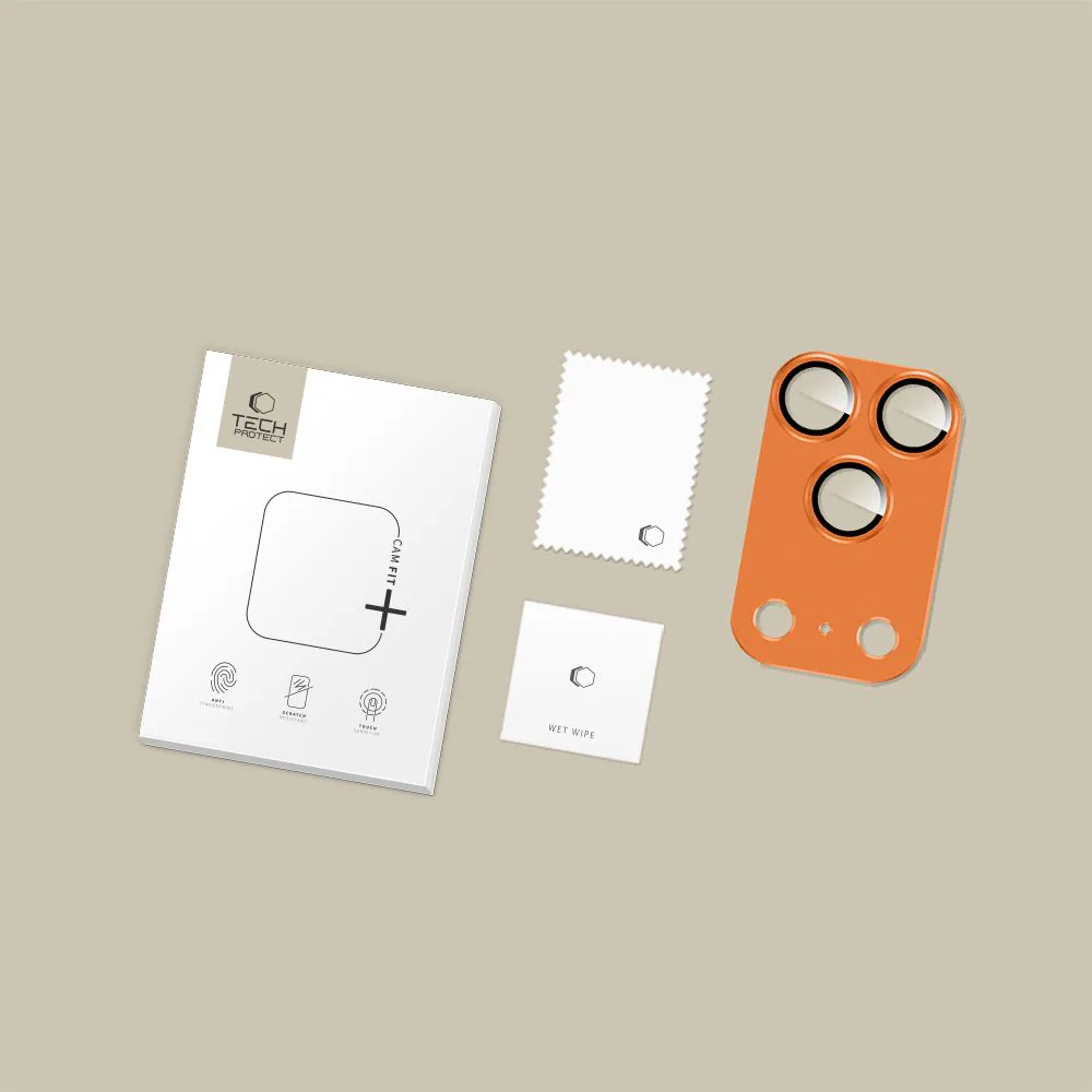 Tech-Protect Camfull Fit+ kameralinsglas för iPhone 17 Pro – orange, bild 4