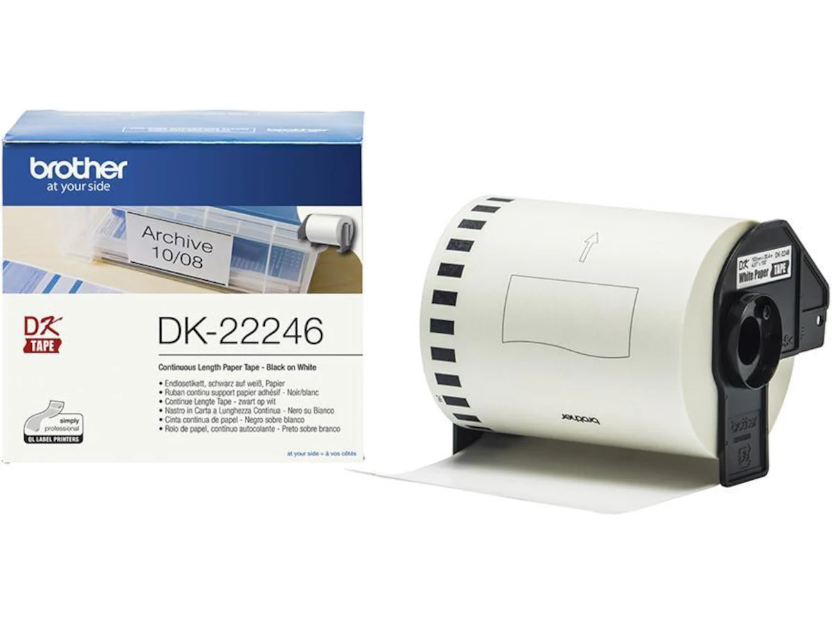 Brother Dk-22246 Etikett-Tejp, svart På vitt