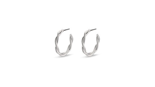 PILGRIM - NAJA Twisted Hoop Earrings - Silver-Plated - 22 mm, bild 3