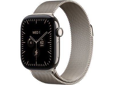 Apple Watch Series 12 GPS + Cellular 42 mm naturlig titan, naturlig Milanesisk loop