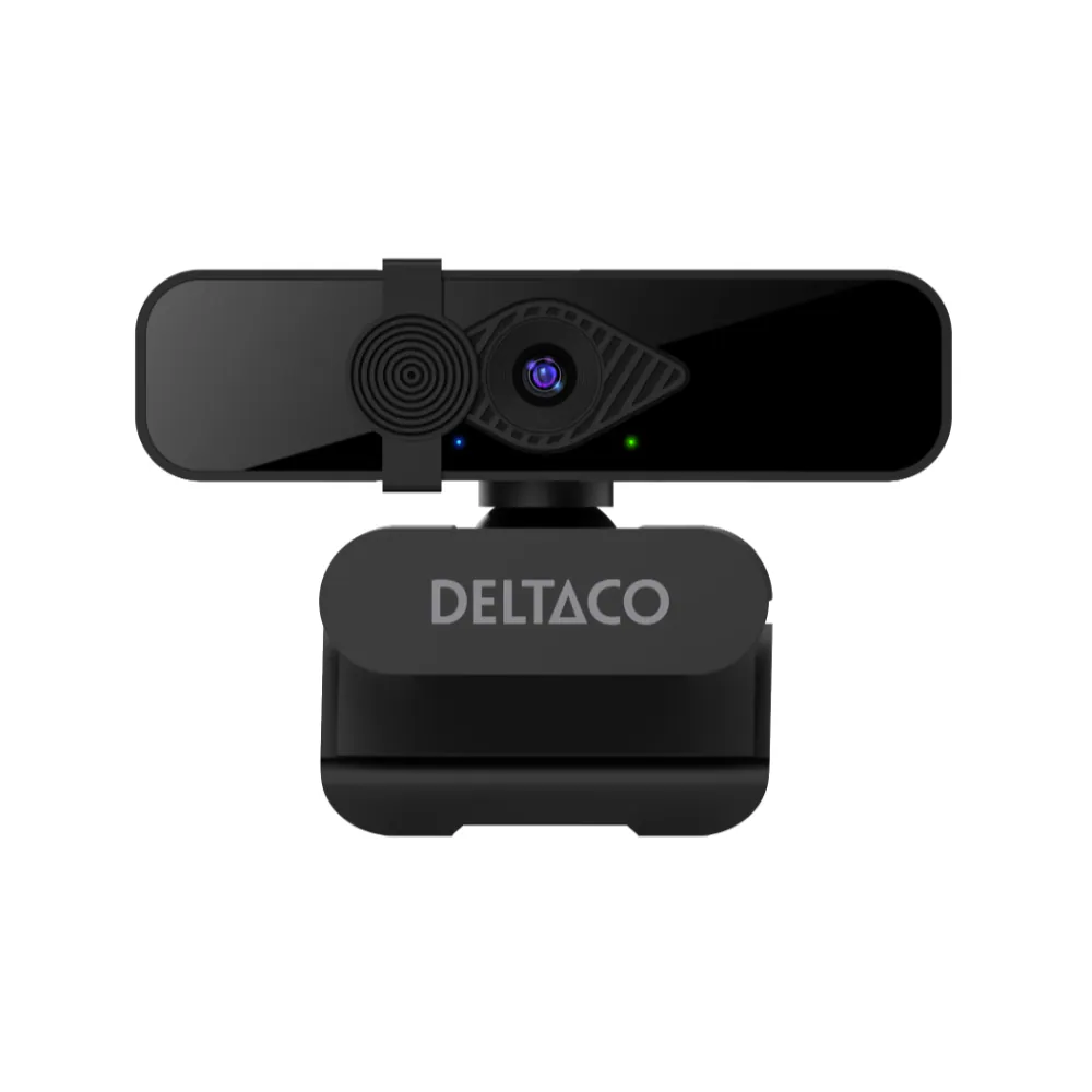 Deltaco 2K QHD-webbkamera med 360° rotation – svart, bild 2