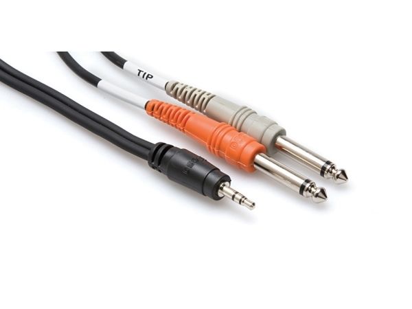 Hosa Technology CMP-153, 3.5mm, Hanstik, 2 x 6.35mm TS, Hanstik, 0,91 m, Sort, Grå, Orange
