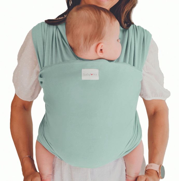 Babylonia Tricot-Slen bärsjal Organic Sage Green