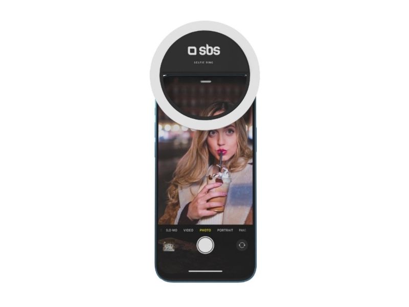 SBS TESELFIERINGLIGHT selfielampa LED batteridriven, svart