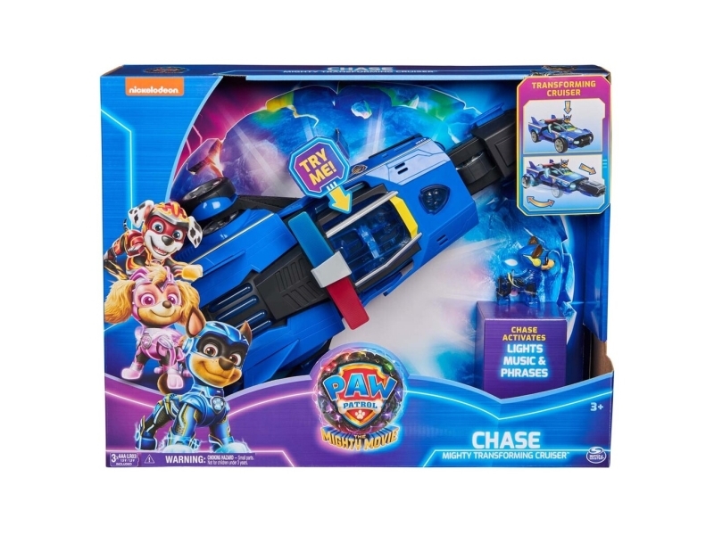 Paw Patrol Chase raketfordon 40 cm, blå/svart, med Chase-figur