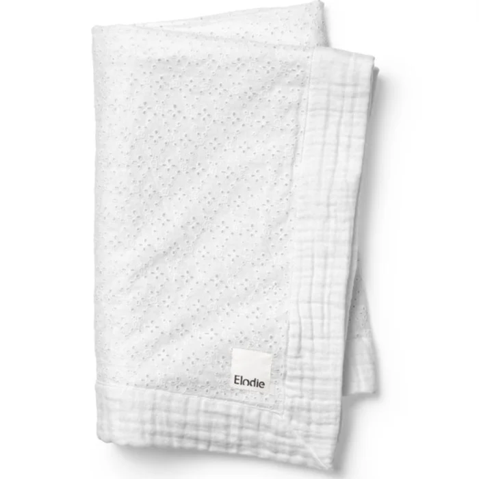 Elodie Details mjuk bomullsfilt, embroidery anglaise