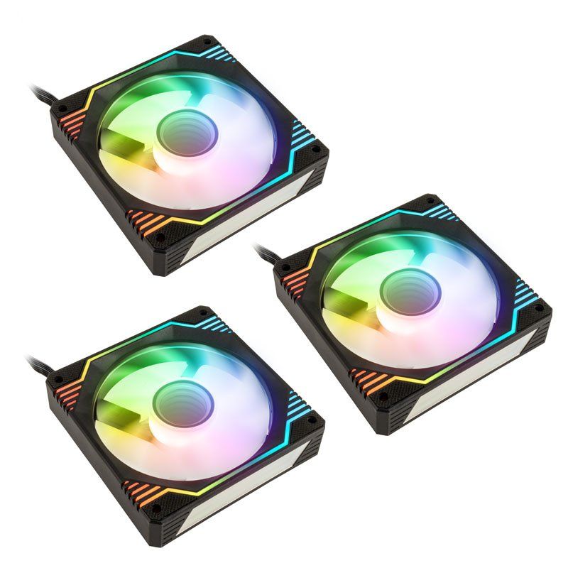 Kolink UMBRA X 120mm PWM ARGB TRIPLE PACK, Fan, 12 cm, 600 RPM, 1600 RPM, 103,63 m³/h, Svart, Vit