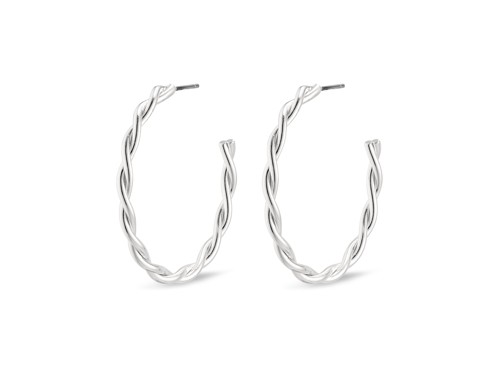 PILGRIM - NAJA Large Hoop Earrings - Silver-Plated - 32 mm, bild 2