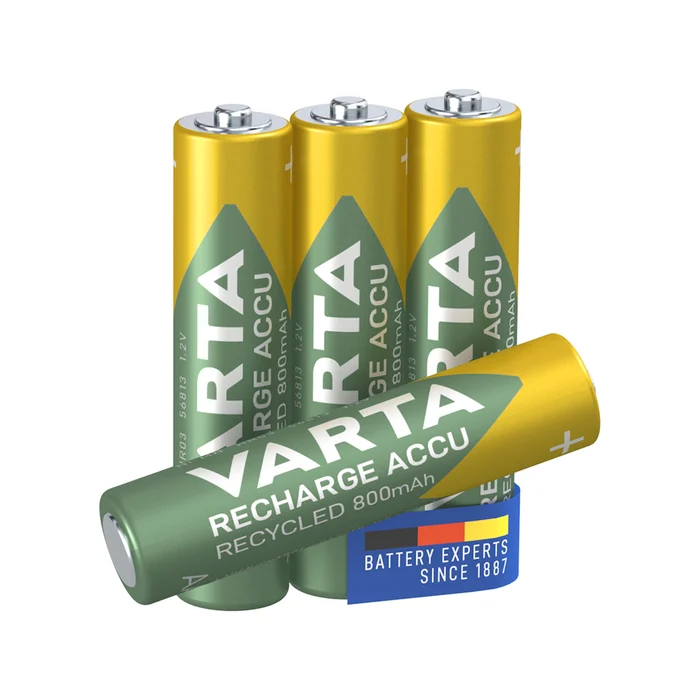 VARTA Recharge Accu Recycled uppladdningsbart AAA batteri, 4 st