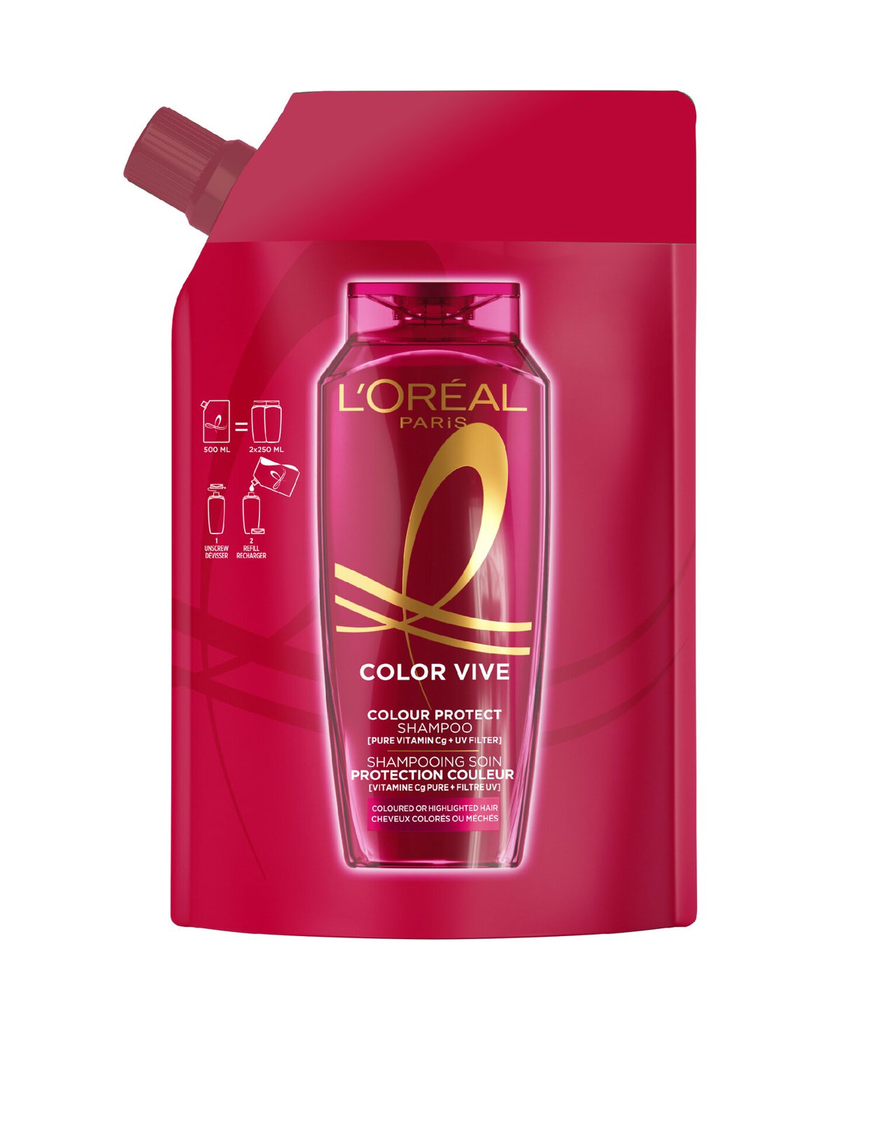 L'Oréal Paris Elvital Color Vive Shampoo Refill For Coloured Hair 500 ml