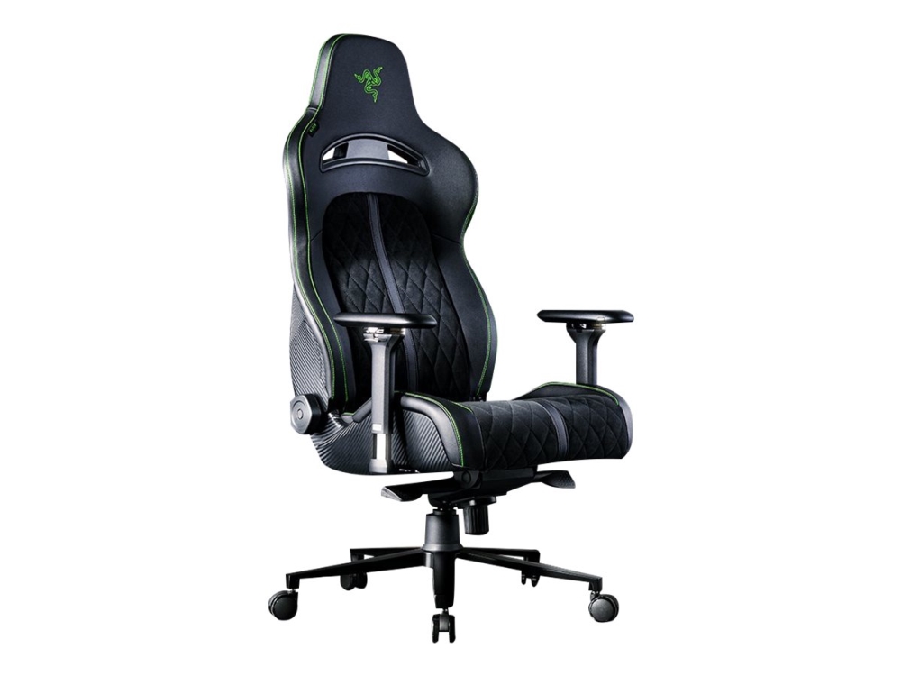 Razer Enki Pro gamingstol, T-formade armstöd, lutnings- och vridfunktion, svart