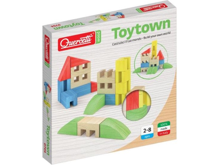 Quercetti träklossar Toytown 22 delar (040-0704)