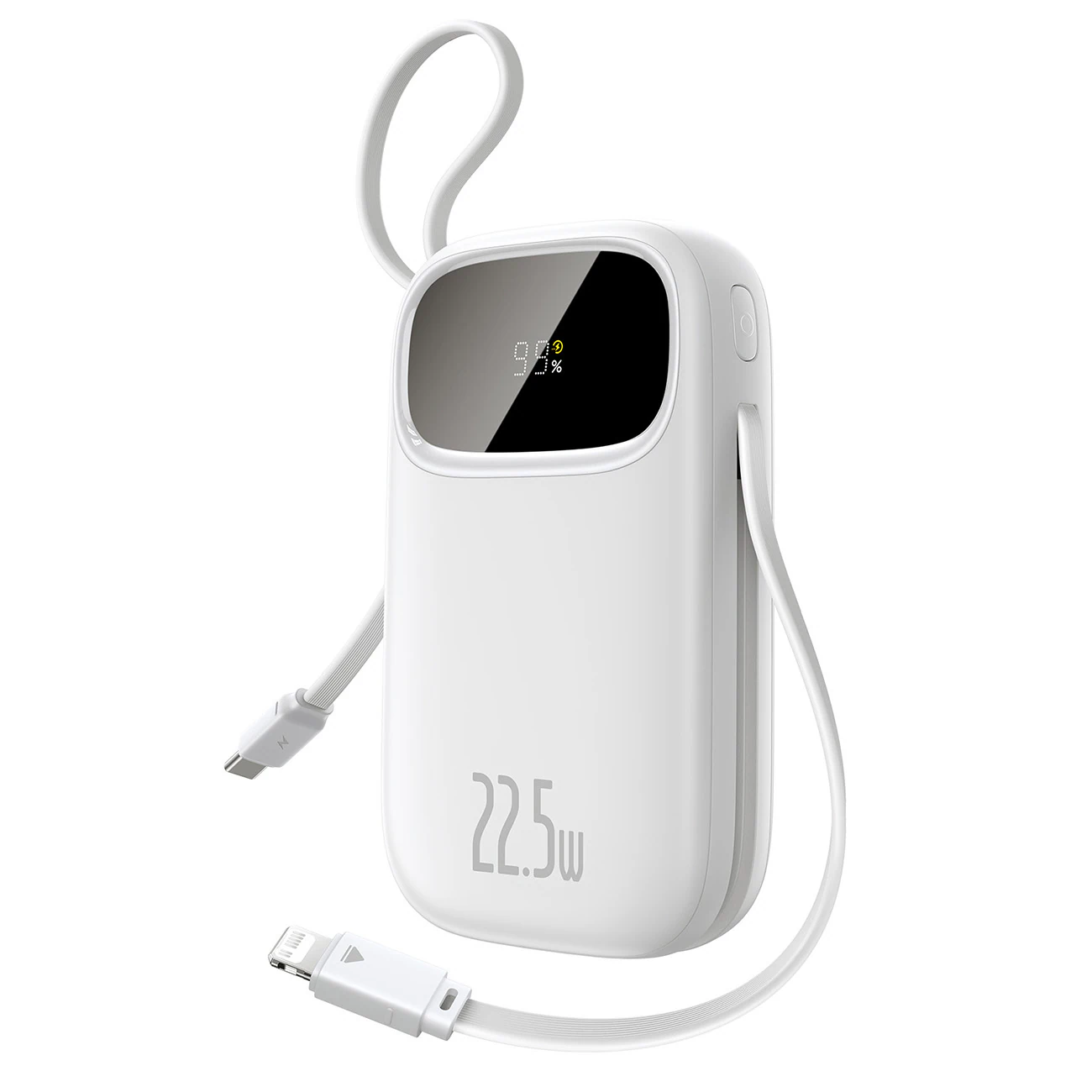 Baseus EnerFill FC31 20000mAh 22.5W Powerbank, digital display, 2 kablar (USB-C + Lightning) - Vit, bild 2